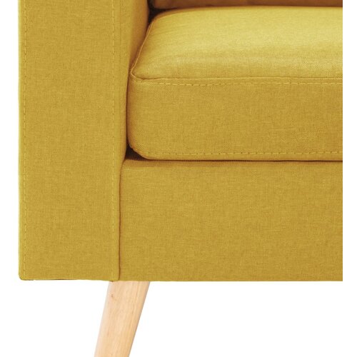  2-dijelni set sofa od tkanine žuti Slike