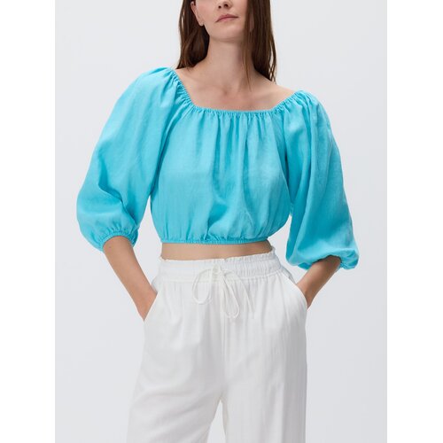 Reserved Lanena bluza - tirkiz Cene