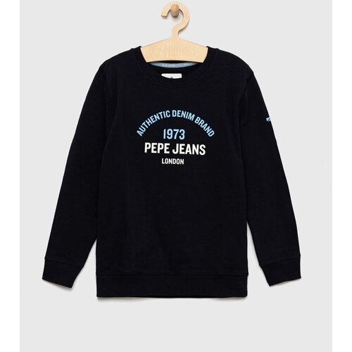 Pepe Jeans Dječja pamučna dukserica boja: tamno plava, s tiskom Slike