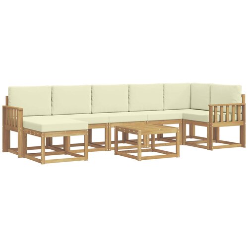 vidaXL Zunanja garnitura za sedenje 8 pcs Bela in krem Poliester, (5000282264) Cene