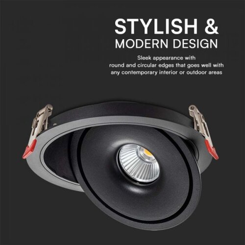  LED ugradna spot svetiljka LED/20W/230V 3000/4000/6400K prečnik 16,5 cm crna Slike