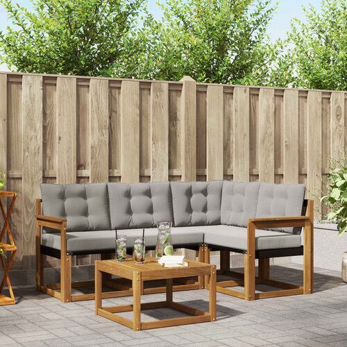  Set vanjskih sofa 5 kom. Prirodna i svijetlo siva Slike
