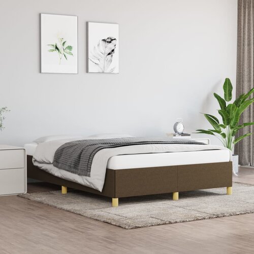  Okvir za krevet bez madraca tamnosmeđi 140 x 190 cm od tkanine Cene