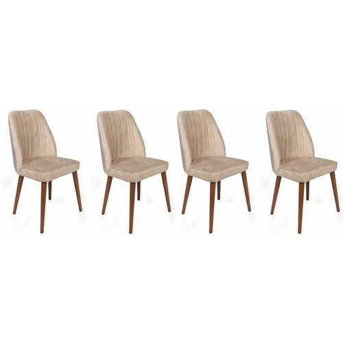 Alfa-464 V4 creamwalnut chair set (4 pieces) Slike
