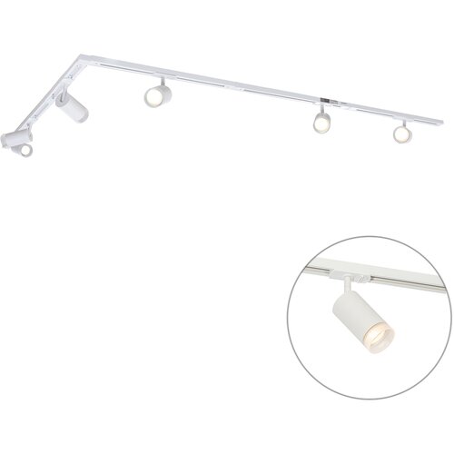 QAZQA Sodoben tirni sistem razsvetljave s 5 reflektorji beli 1-fazni - Iconic Jeana Cene