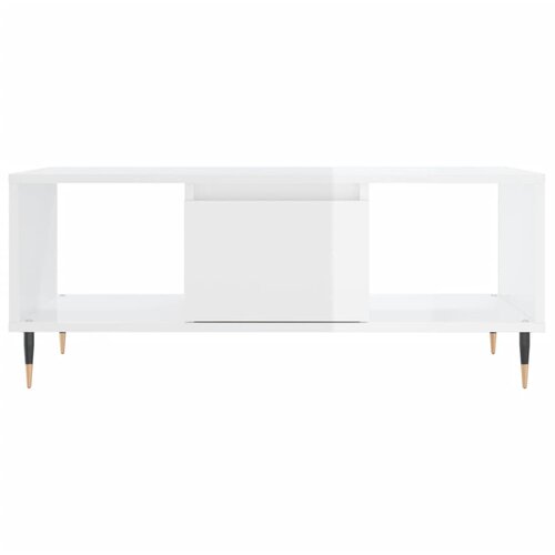  Stolić za kavu sjajni bijeli 90x50x36,5 cm konstruirano drvo Slike