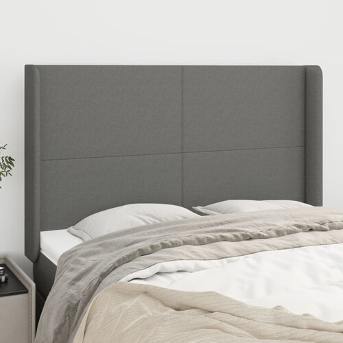 vidaXL Uzglavlje s ušima tamnosivi 147x16x118/128 cm od tkanine Cijene