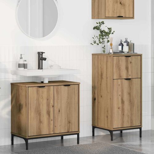 VidaXL Komplet pohi&amp;scaron;tva za kopalnico s predalom 2 pcs artisan hrast Slike