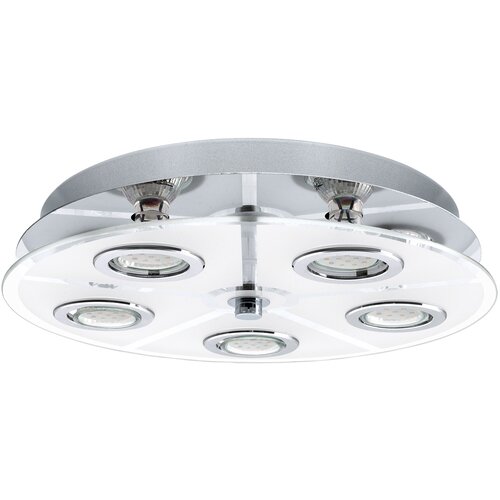 Eglo cabo plafonjera/5, led, gu10, 5x3 w, krom/saten Cene