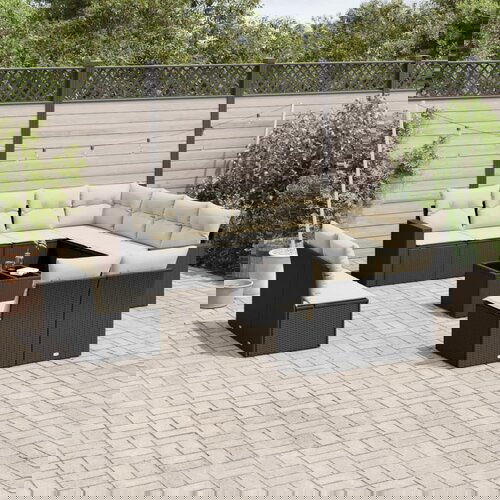 vidaXL 12-dijelni set vrtnih sofa od poliratana s jastucima crni Cijene