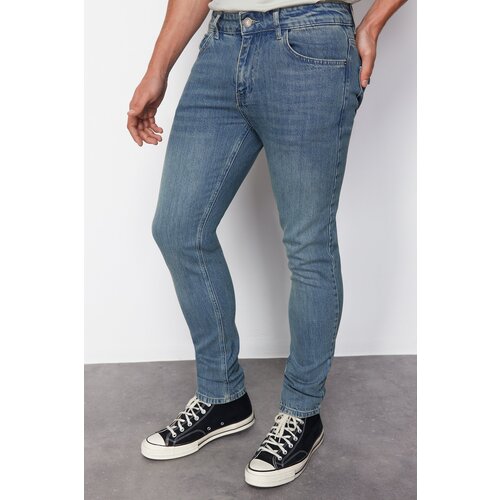 Trendyol medium blue stretchy fabric skinny fit denim jeans Slike