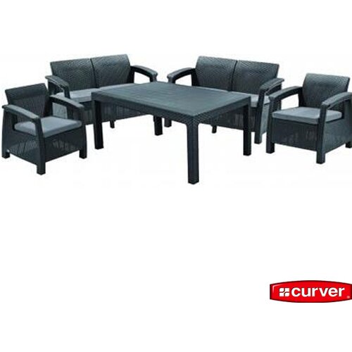 Curver Baštenska garnitura Corfu fiesta set grafit - hladno siva Cene