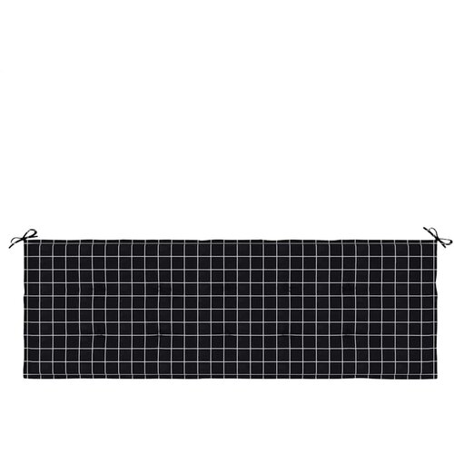  Jastuk za vrtnu klupu crni karirani 150x50x4 cm tkanina Oxford Slike