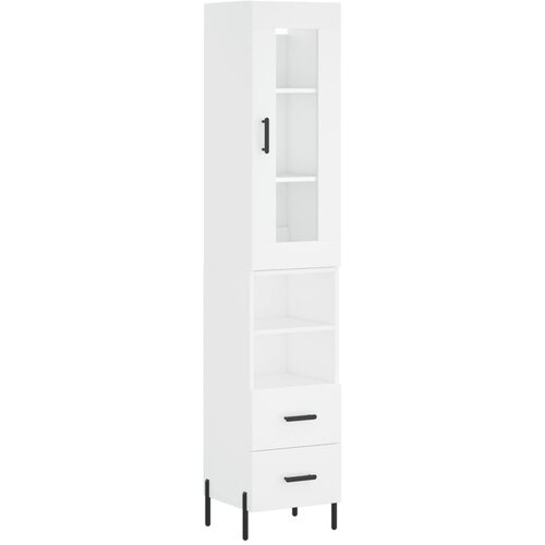 Maison Chic Visoka omara - Komoda - Predalnik bela 34,5x34x180 cm inženirski les, (21720865) Cene
