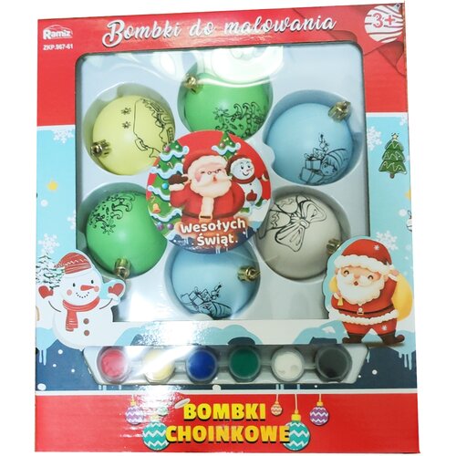  Set od 6 kuglica za bor sa bojama za oslikvanje Cene