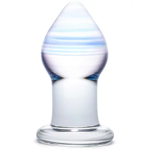 GLAS Amethyst Rain - stekleni analni dildo (prosojno vijoličast)