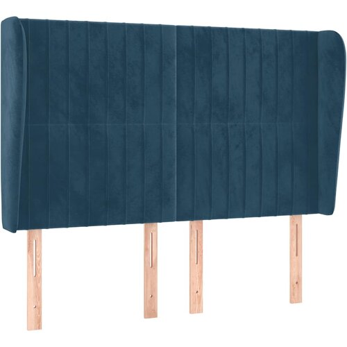  Uzglavlje s u&amp;scaron;ima tamnoplavo 147x23x118/128 cm bar&amp;scaron;unasto Slike