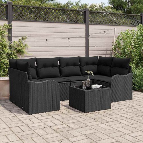  Sjedeća garnitura za vrt Crna 55 x 55 x 37 cm poliratan Cijene