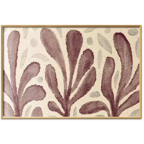 Plakat Leaves and Spots - large trembling shapes inspired by Matisse 90x60 Zlatni okvir Cijene