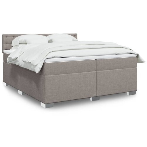 vidaXL Box spring postelja z vzmetnico taupe 200x200 cm blago, (21302406) Cene