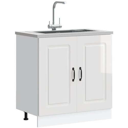 vidaXL Osnovna omarica za umivalnik Kalmar bela 80x46x81,5 cm Cene