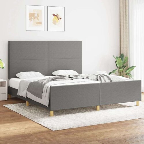  Posteljni okvir z vzglavjem temno siv 160x200 cm blago, (20794951) Slike
