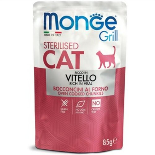 Monge vlažna hrana za sterilisane mačke grill sos teletina 85g Cene
