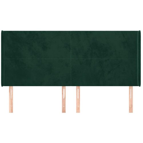  Uzglavlje s u&amp;scaron;ima tamnozeleno 163x16x118/128 cm bar&amp;scaron;unasto Slike
