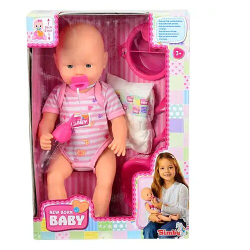 Simba Toys New Born Baby Lulajoča lutka z dodatki 38cm - Slike