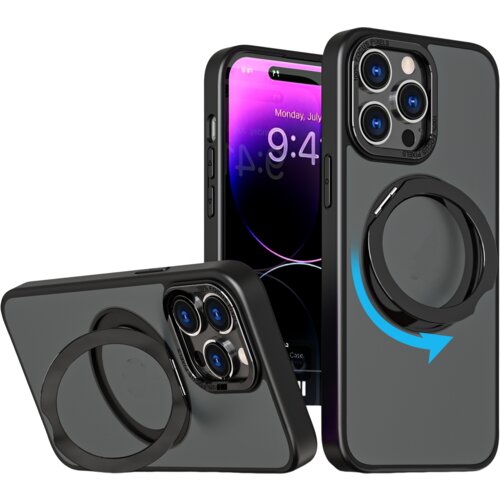 INF Magnetna zaščitna torbica za telefon z nevidnim stojalom za iPhone Black iPhone 15 Pro, (21236529) Cene