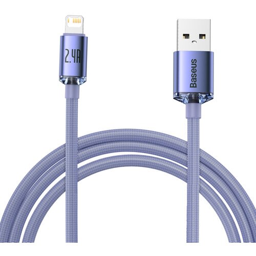 Baseus Crystal Shine kabel USB na Lightning, 2.4A, 2m (vijoličen), (20627637) Cene