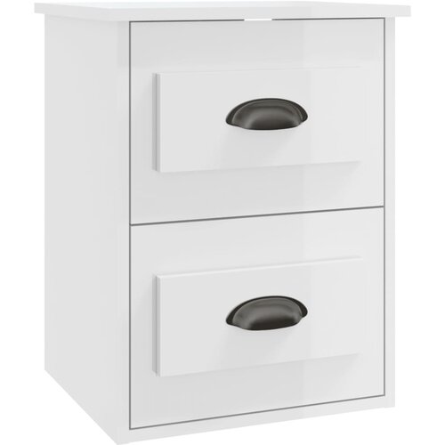 Maison Chic Stenska Nočna omarica - Nočna miza visok sijaj bela 41,5x36x53 cm, (21688955) Cene
