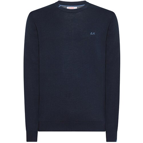 Sun68 mu&amp;Scaron;ki dŽemper round neck solid navy blue Slike