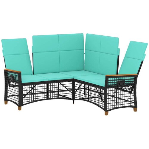  Vrtni set sofe za opu&amp;scaron;tanje Crna i Tirkizna 164 x 164 x 112 cm Slike