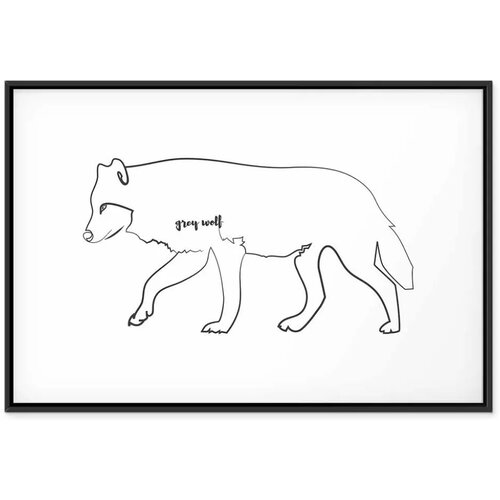  Slika - Wolf (1 Part) Wide 120x80 U crnom drvenom okviru Slike