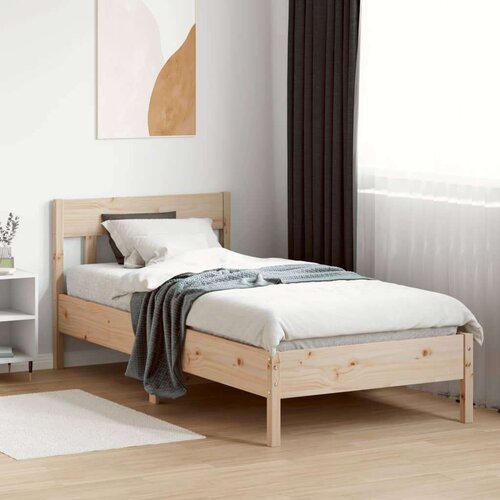 VidaXL Okvir kreveta s uzglavljem 90 x 190 cm od borovine Slike