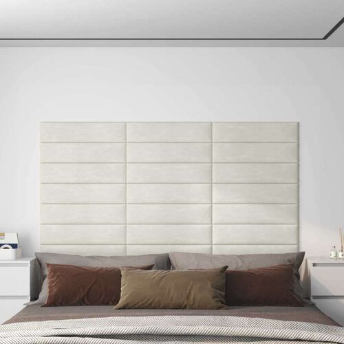  Zidna uzglavlja 12 pcs Krema 60 x 15 cm Baršun Cene
