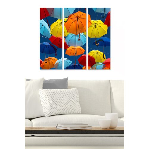 Wallity MDF148092881 multicolor decorative mdf painting (3 pieces) Cene