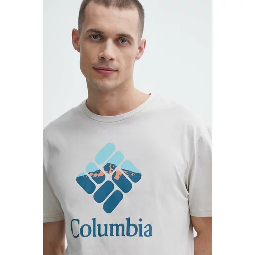 Columbia Bombažna kratka majica bež barva