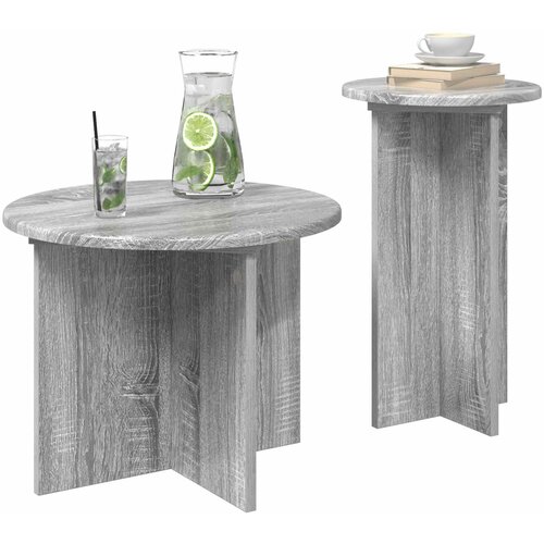  Set pomoćnih stolića 2 pcs Siva sonoma Konstruirano drvo Slike