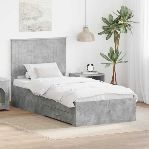  Krevetna konstrukcija s ladicama Betonski sivi 90 x 190 cm Cijene