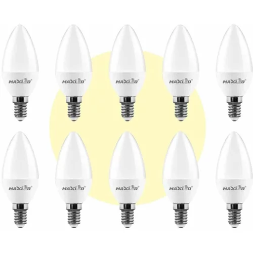 MAX-LED 10x LED žarnica - sijalka E14 C30 3W (25W) 180 lm toplo bela 3000K