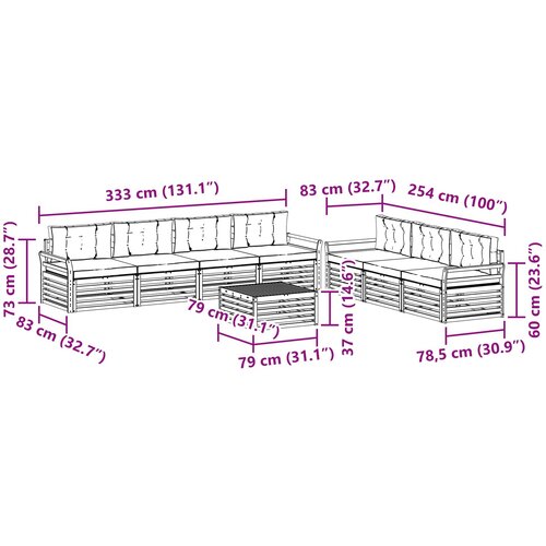  Set vanjskih sofa 8 kom. Prirodna i antracit Slike