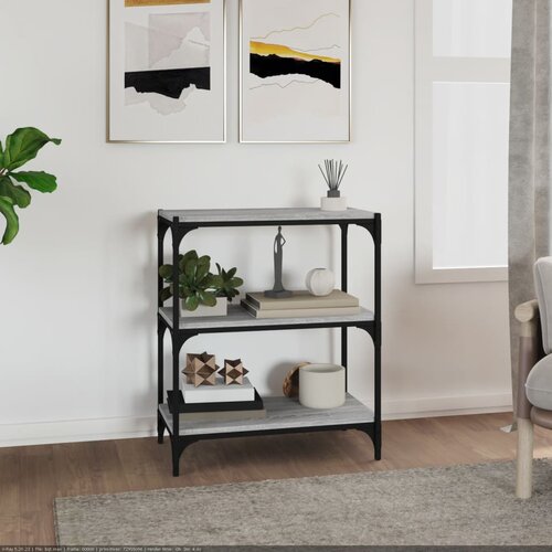 VidaXL Ormarić za knjige boja hrasta 60x33x70,5 cm od drva i čelika Slike