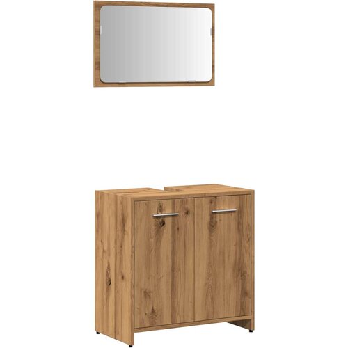Maison Chic Kopalniška omarica - Kopalniški kabinet z ogledalom artisan hrast inženirski les, (21795018) Cene