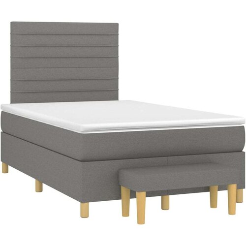 VidaXL Krevet box spring s madracem tamnosivi 120 x 190 cm tkanina Slike