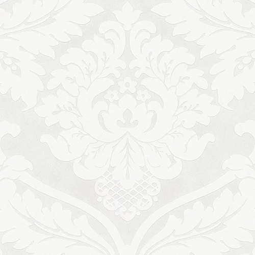 A.S. CREATION TAPETEN Tapeta iz netkane tekstilije AS CREATION Flock (kovinsko bela, ornamentni vzorec, 10,05 x 0,53 m)
