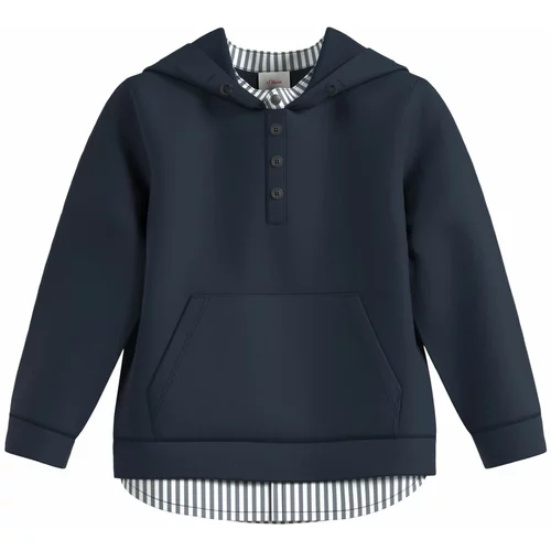 s.Oliver Sweater majica mornarsko plava / sivkasto plava / bijela