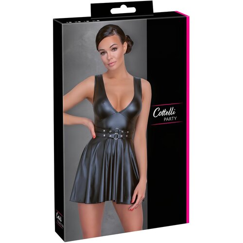 Cottelli - plisirana haljina s remenom (crna) - XL Cijene