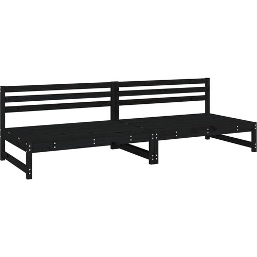 Maison Chic Vrtni sredinski kavč - Zunanji kavč siv 2 kosa črna 120x80 cm trdna borovina, (22041035) Cene